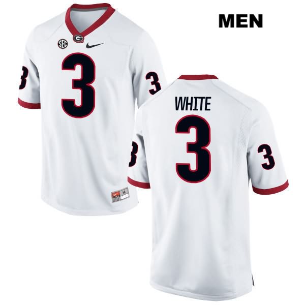 Georgia Bulldogs Men's Zamir White #3 NCAA Authentic White Nike Stitched College Football Jersey PLC3856AG